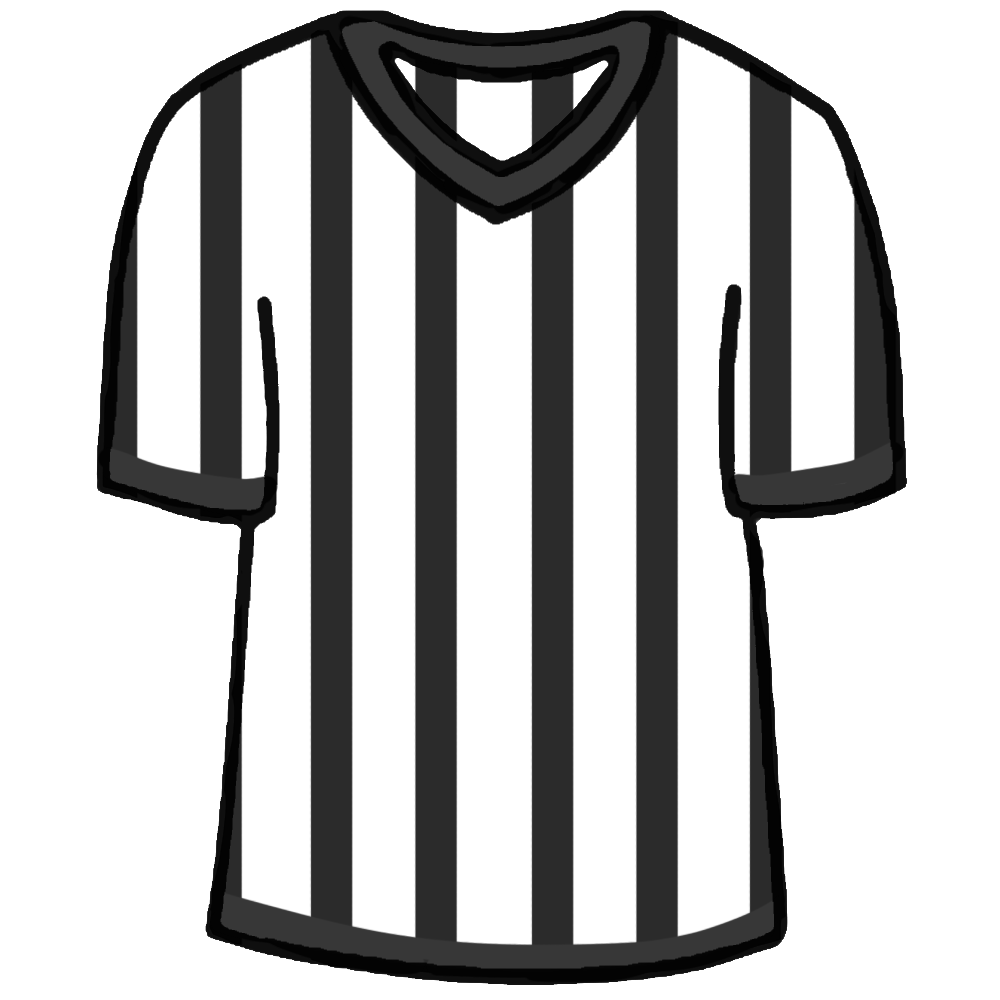 a t-shirt with white and black horizontal stripes and black edges on the sleeves, bottom hem, and collar.